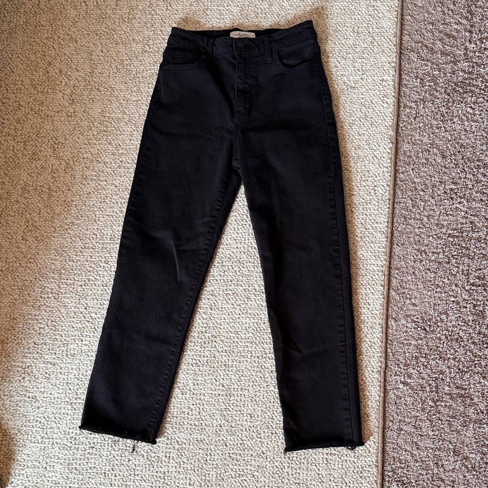Carly Jean Los Angeles Black Chrissy Straight Leg Jeans Size 1